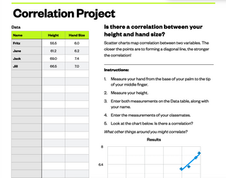 A preview image for Correlation Project - Numbers 